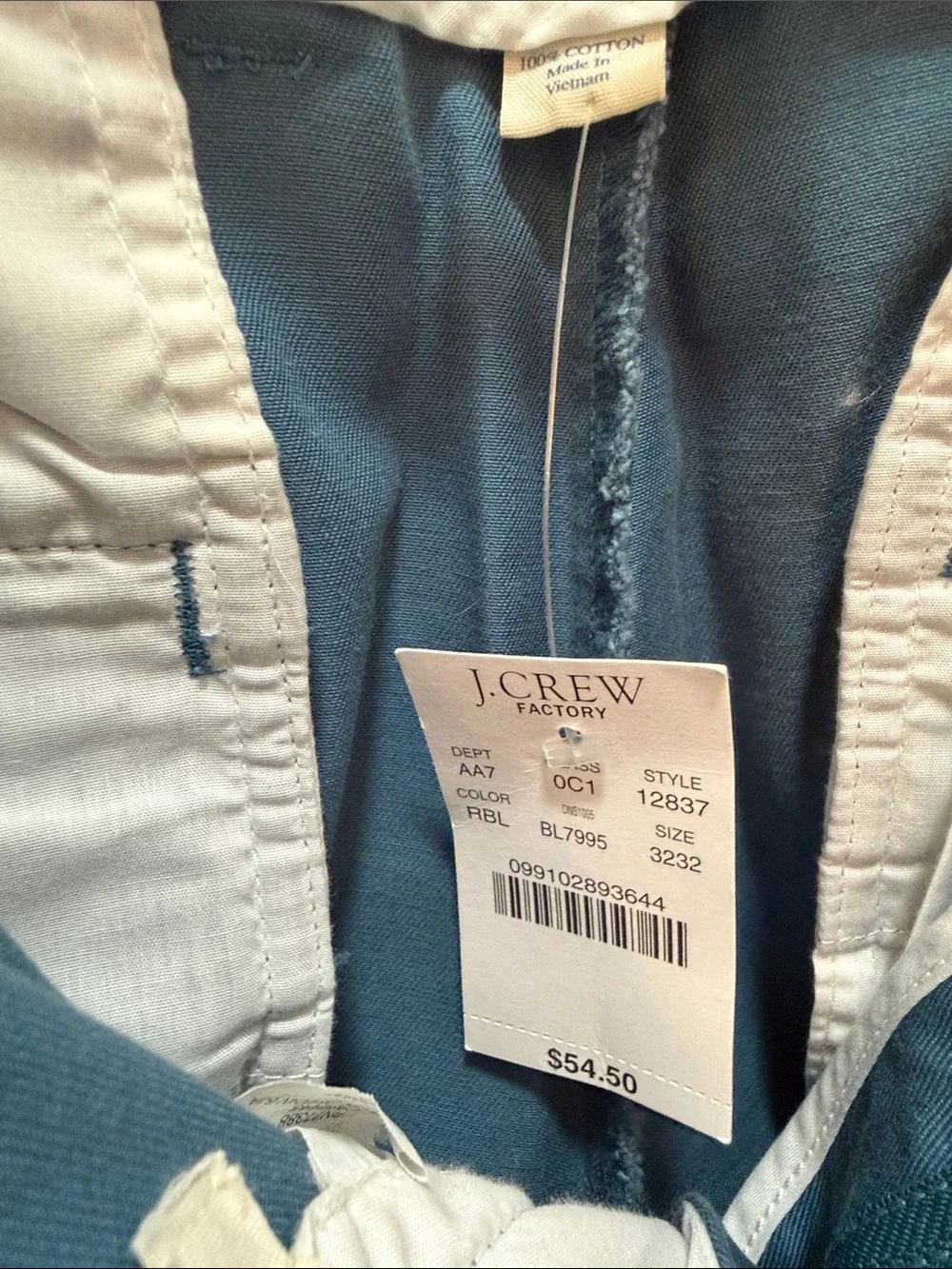 J. Crew Blue-Teal Slim Straight Chinos